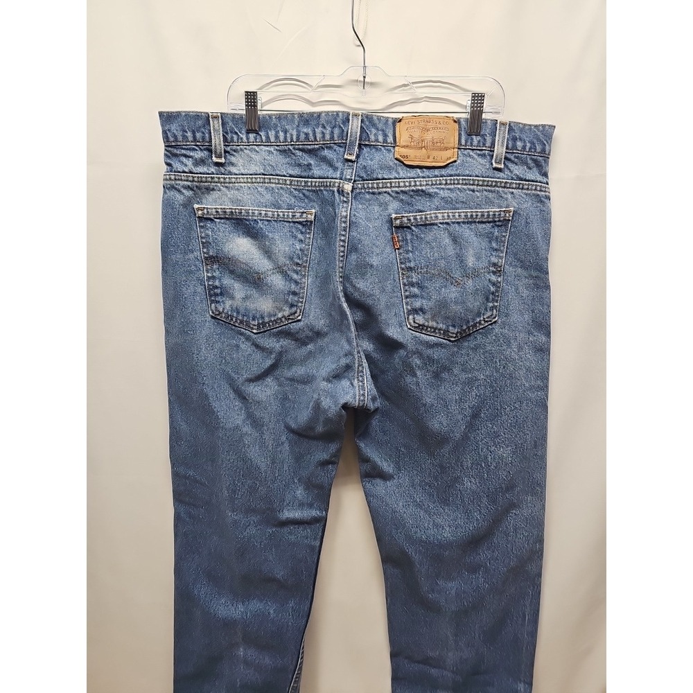 Vintage Levi's Mens 90s 505 Blue Denim Jeans USA Orange Tab Straight Leg 42x30 - Picture 11 of 16